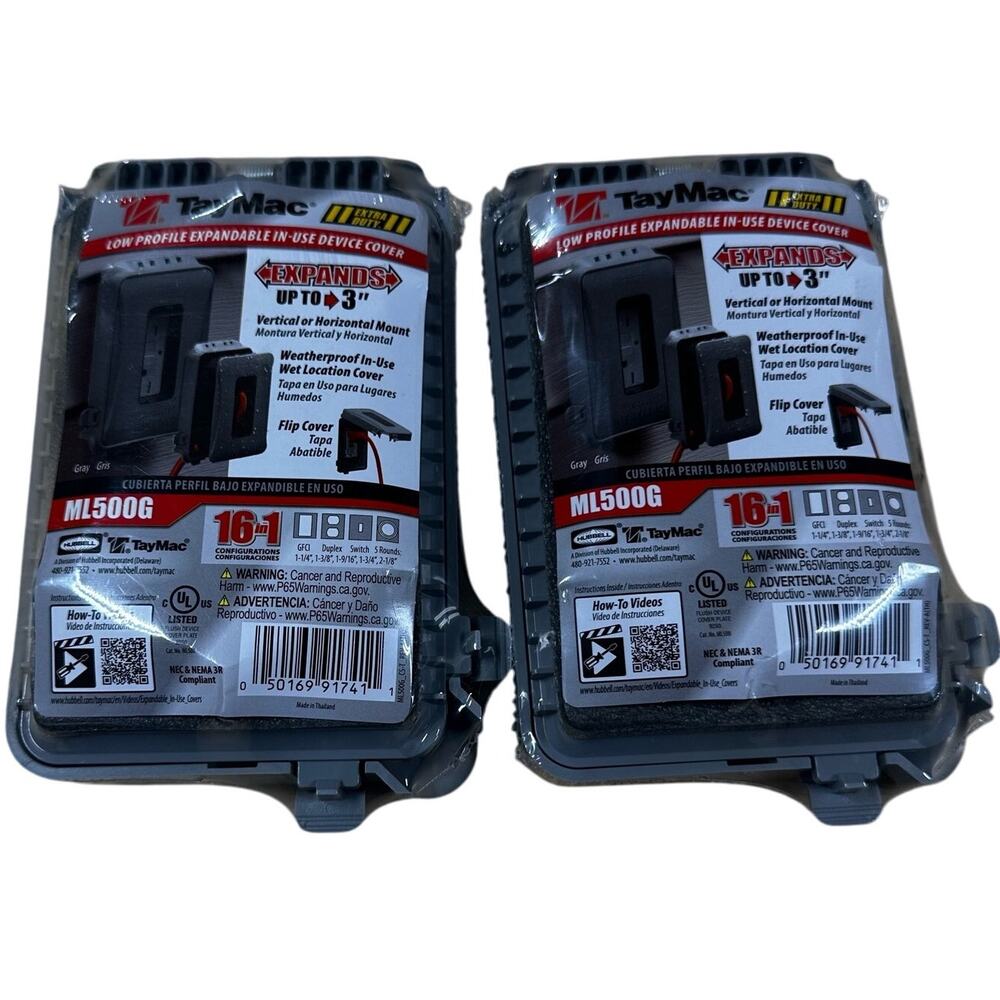 TayMac ML500G Extra Duty Low Profile Expandable Gray New Sealed Set of 2 NEW